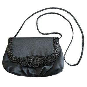 VTG La Regale Beaded Evening Bag Purse Clutch Black Vintage